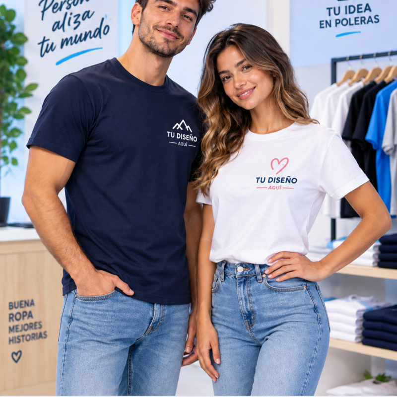 Polera cuello redondo manga corta personalizada