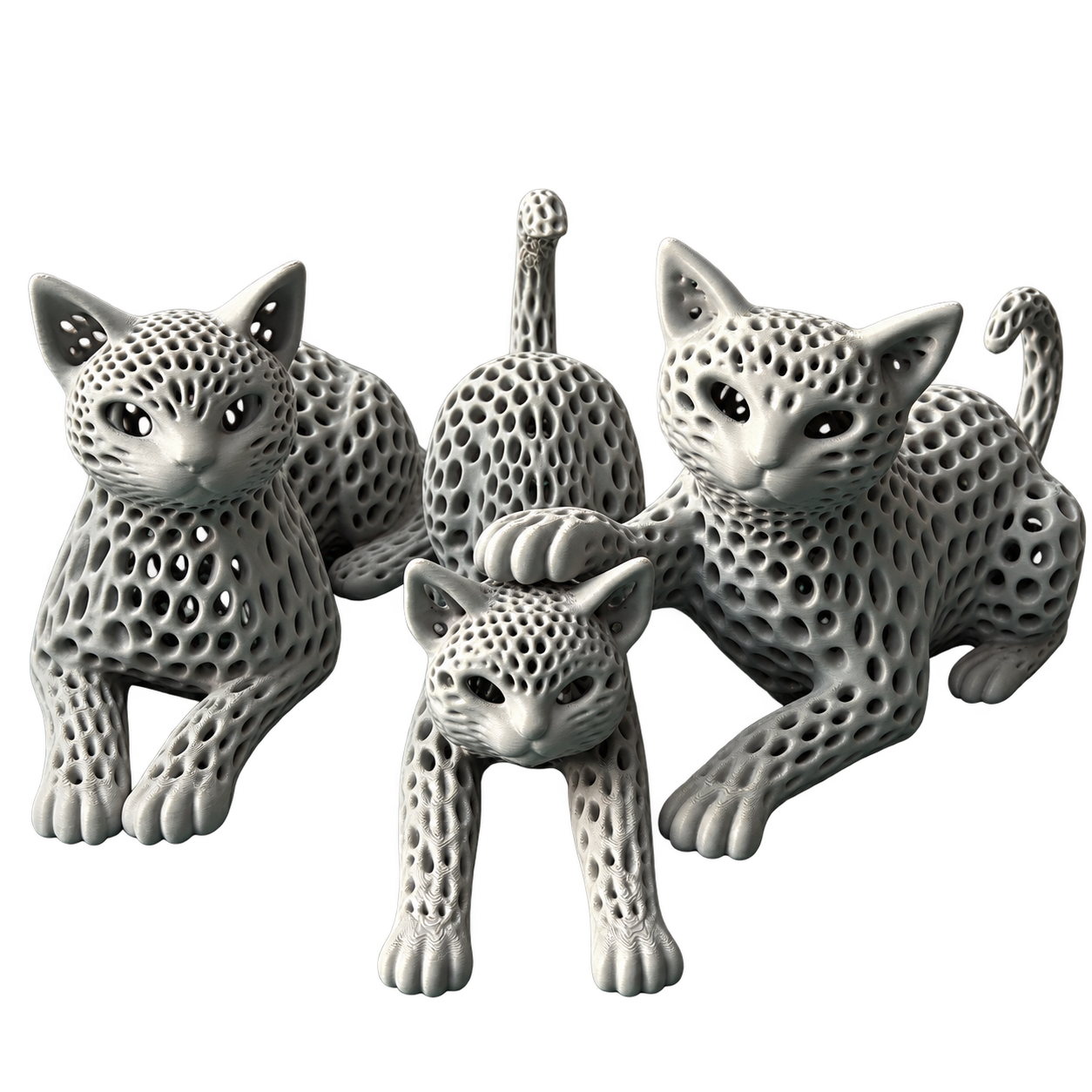 Gatos Voronoi · individuales o juego de 3 — fotografía del producto real